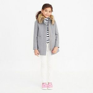 Crewcuts Wool Jacket with Fur Collar Girls 10